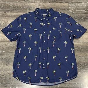 Chubbies Men's Blue Tropical Palm Shirt size 2XL